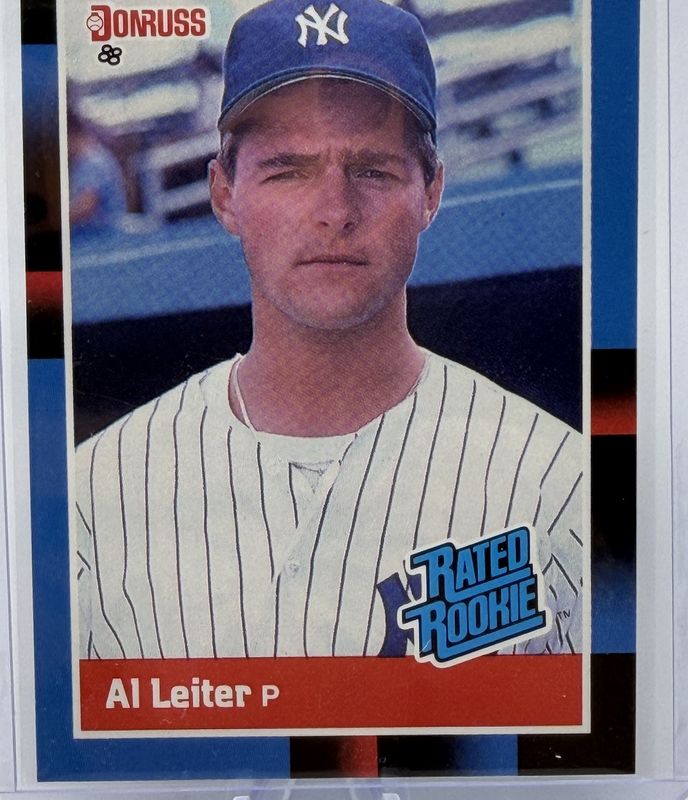 Al Leiter 1988 Donruss Rated Rookie baseball card in a clear plastic holder